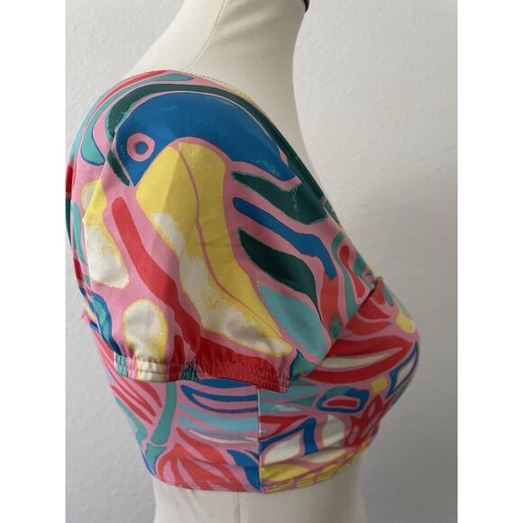 Kenny Flowers Swim Sleeved Bikini Top Colombia Print Swimwear - Picture 3 of 6